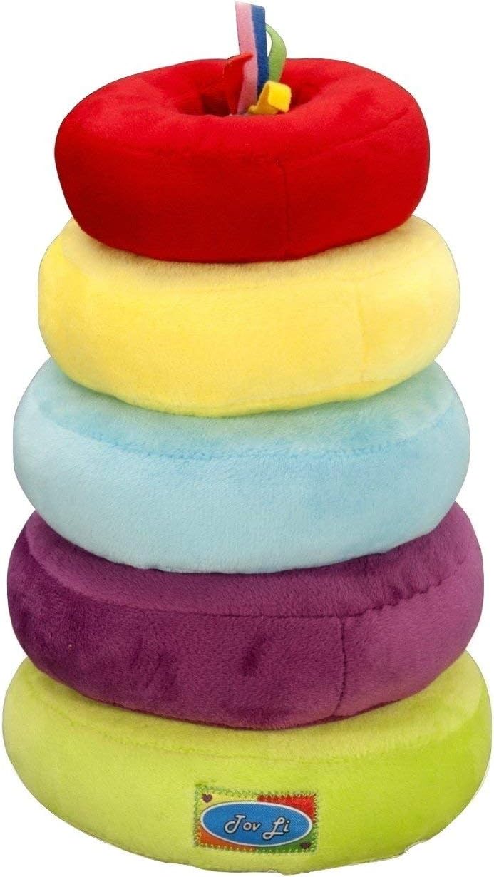 Stacking Rings Toys - Soft Stuffed Plush Educational Game for Baby Infant Toddler Kids and Young Children , Safe Colorful Shape Sorting Stacker Play for Boys and Girls.. The