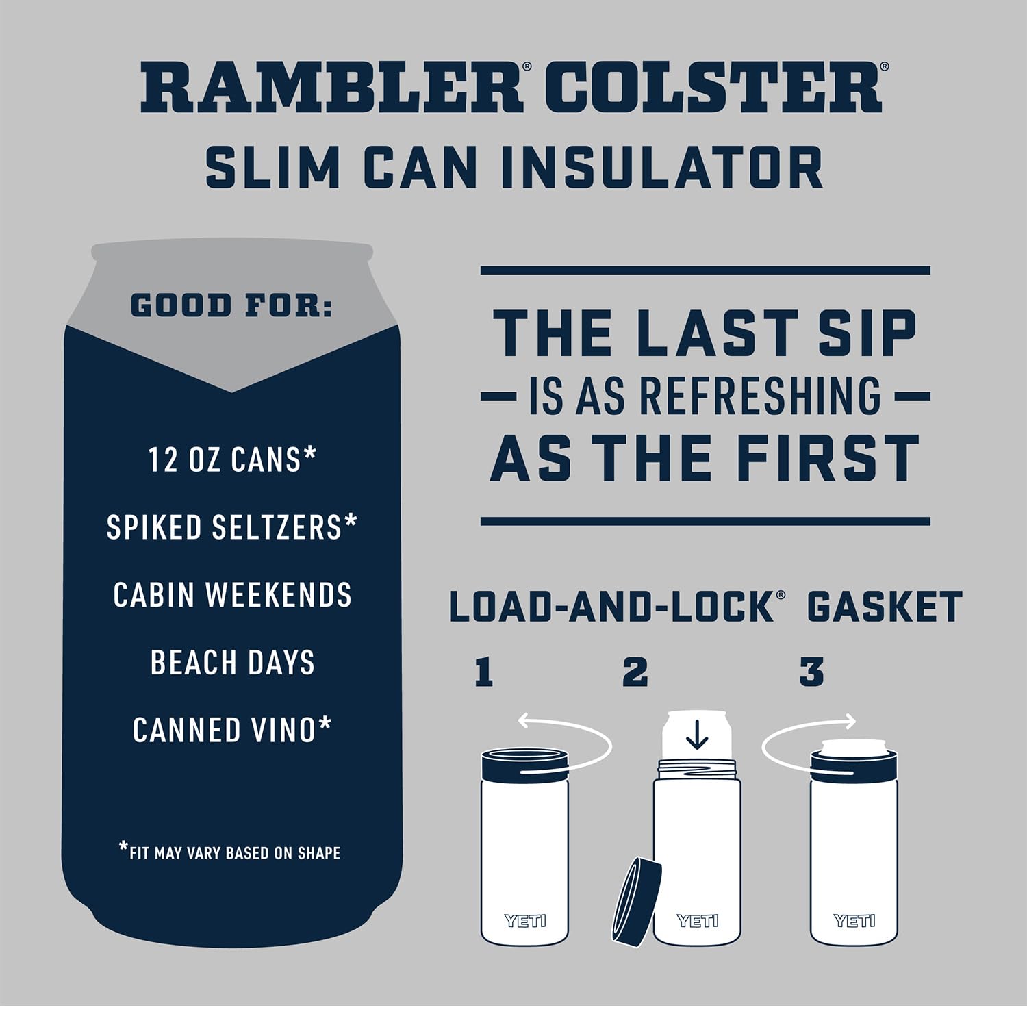YETI Rambler Isolateur de canette Colster Slim de 355 ml pour canettes de Seltzer rigides et minces, (insert non fourni), vert forêt noire