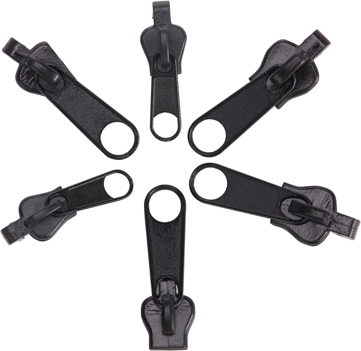 Ymhapp Black 6Pcs Zipper Slider,Metal Zipper Pull Replacement Slider Kit,Backpack, Jackets, Coat, Boots,Clothing Sewing Notions And Supplies,Replacement Zipper Pull,Zipper Repair,Zipper Slider Replacement