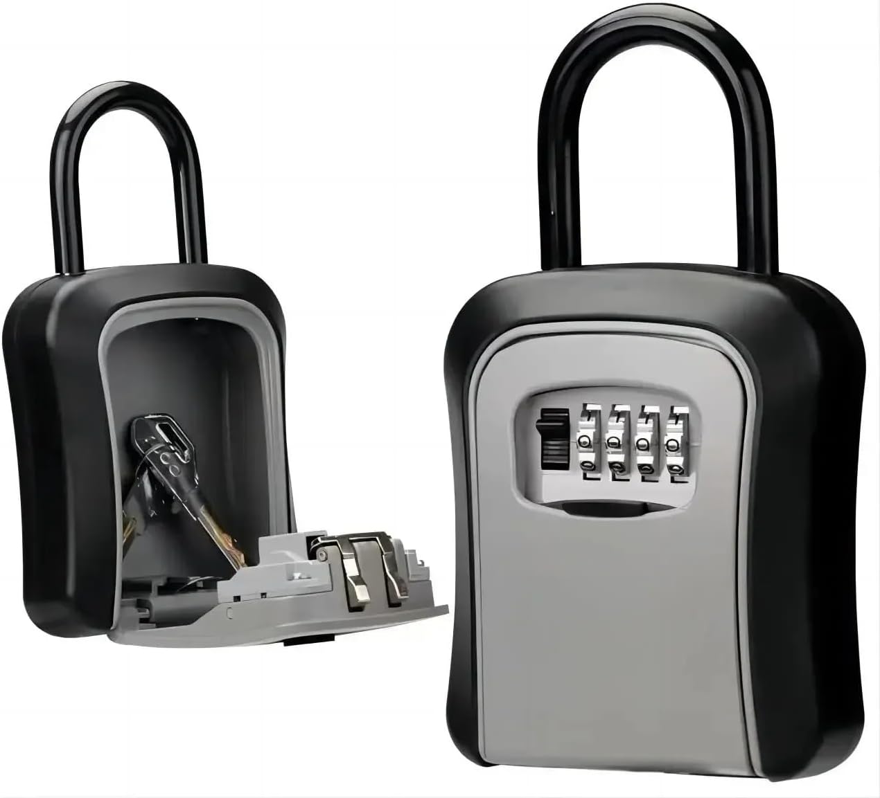 High-Security Lock Box, Wall-Mountable Combination Key Lockbox with Resettable Code, Weatherproof and Durable for Outdoor/Indoor Use, Ideal for Storing House, Car, or Office Keys -1 Pack