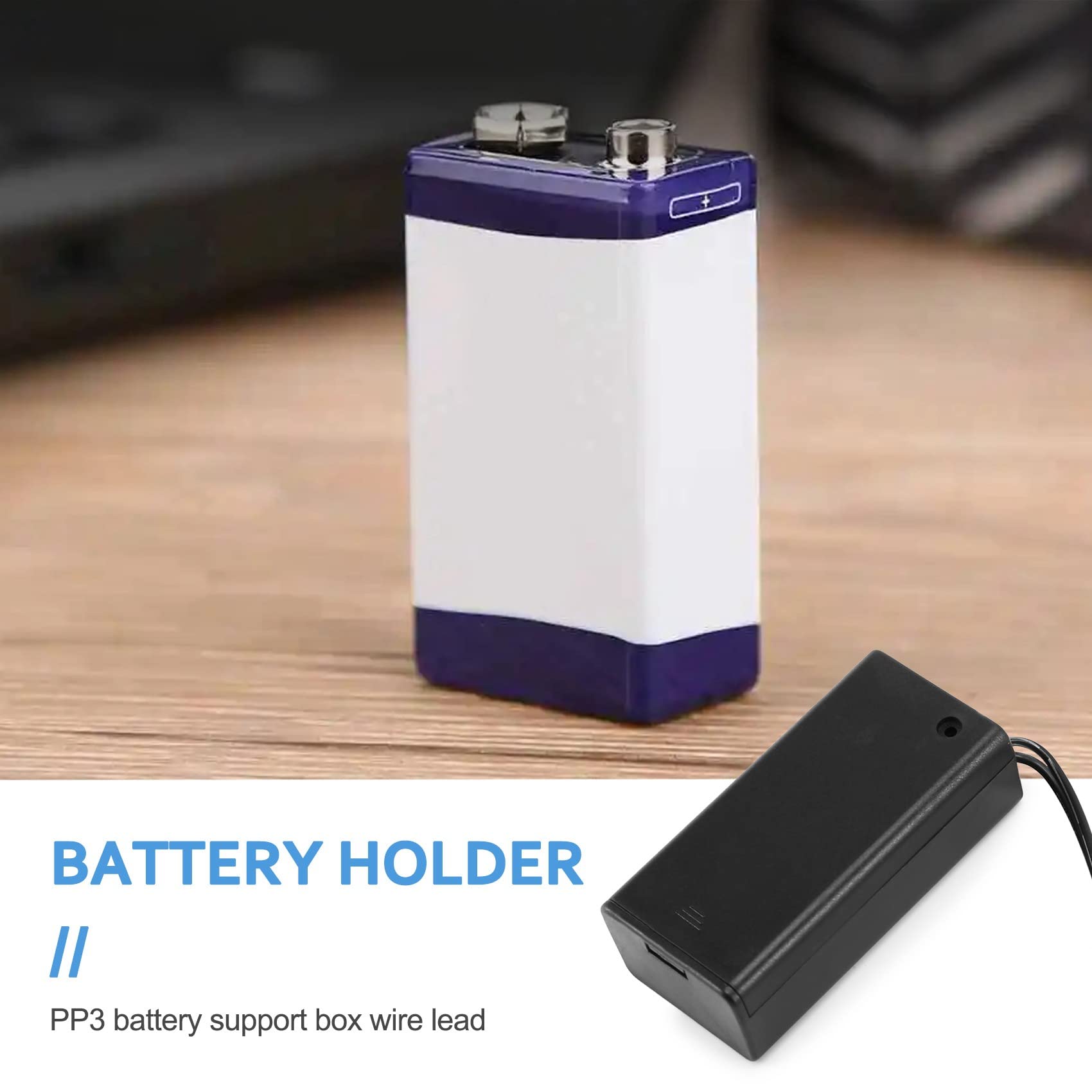 Portabatterie 9V Con Cavo E Interruttore ON/OFF - Custodia Per Batteria Con Connettore Per DIY