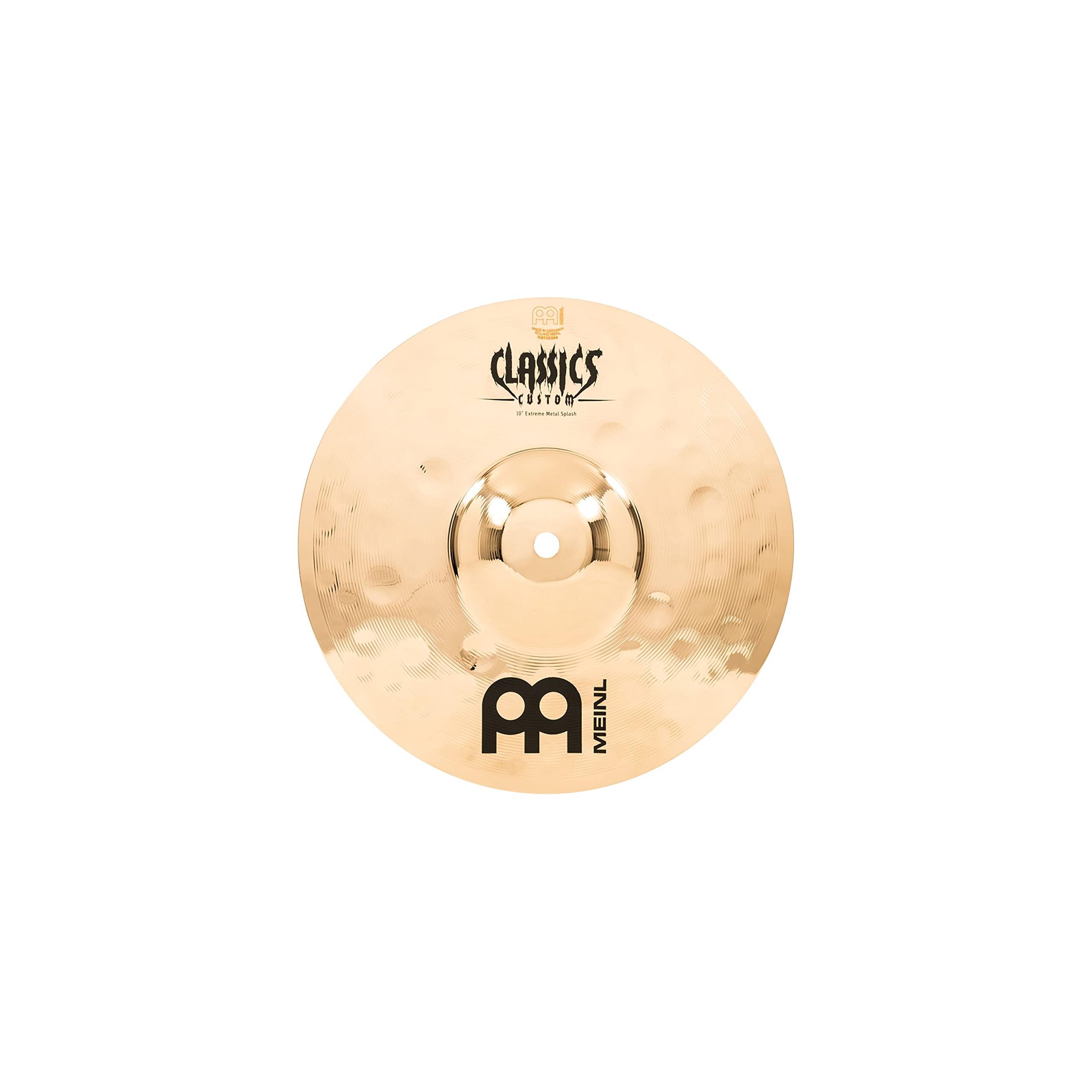 Meinl Cymbals Classics Custom Extreme Metal Splash Cymbal 10 inch (Video) for Drum Set (25,40cm) B12 Bronze, Brilliant Finish, Made in Germany (CC10EMS-B)