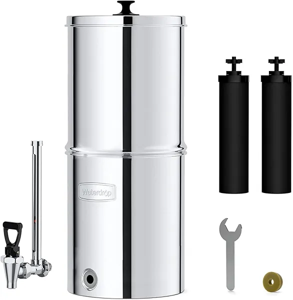 Waterdrop 2.25G Gravity-fed Water Filter System with Sight Glass Spigot, NSF/ANSI 42&372 Standard, PFAS, Chlorine and Lead Reduction, for Home, Camping, Off-Grid, Emergencies, King Tank Seri