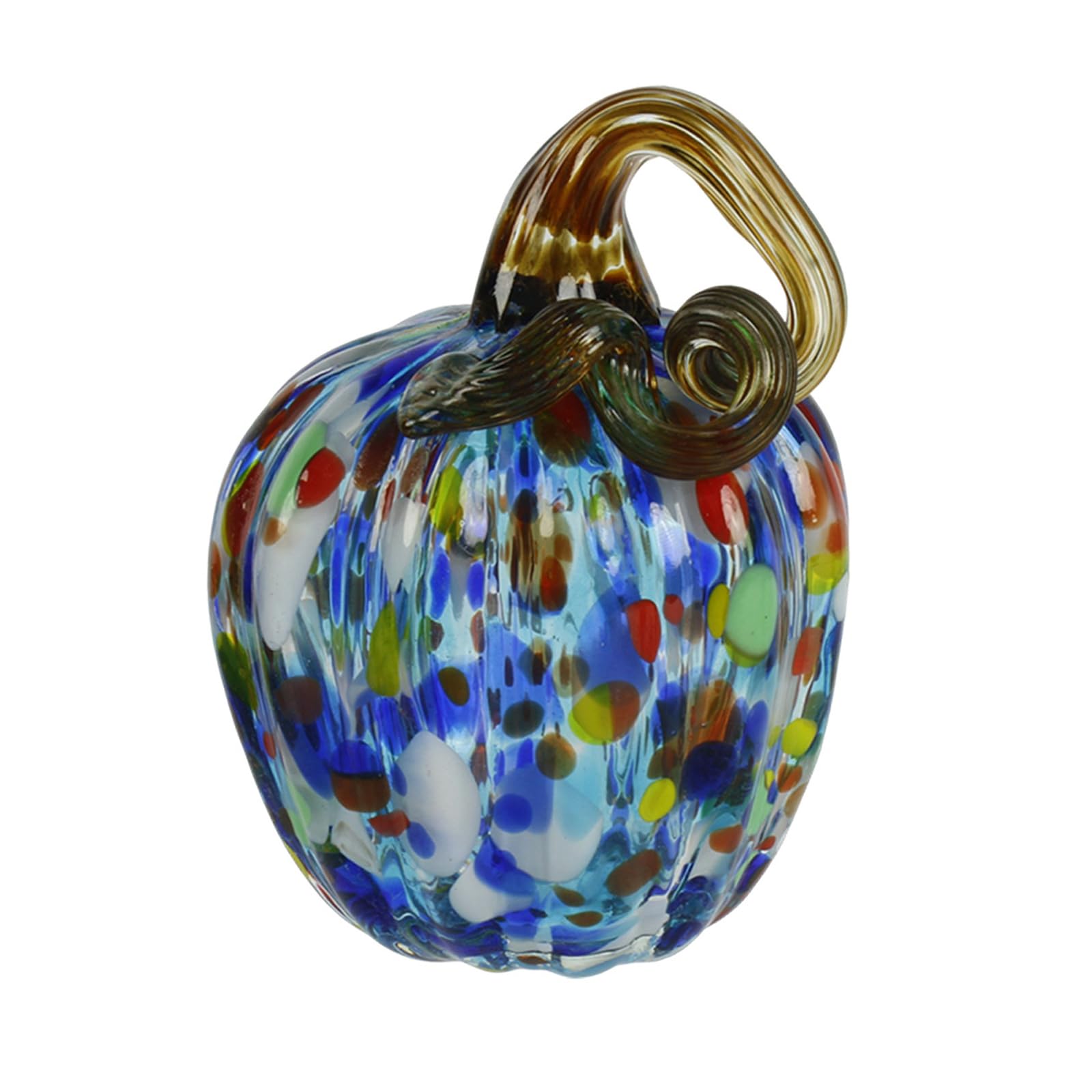 Pangboer A Seasonal Glass Pumpkin Decoration With Hand Blown Texture, Curled Display Loop, 13 X 9.5 Cm Seasonal Home Decor Ccent Glass Pumpkin Pendant Ornament Hand Blown Decor Fall Decoration Halloween Home