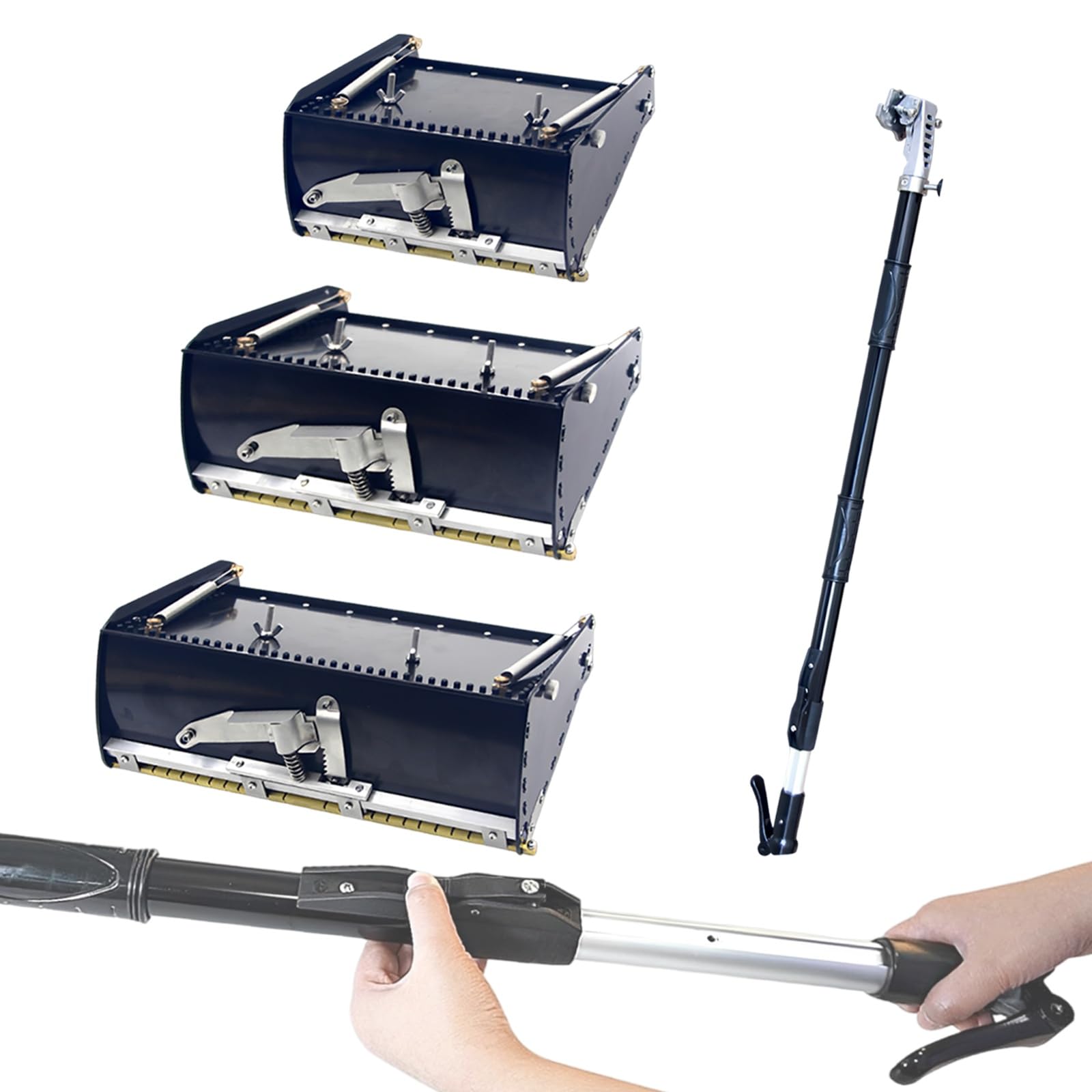 Narzędzia do płyt kartonowo-gipsowych, płaskie pudełko ze stopu aluminium, profesjonalne płaskie pudełko do płyt kartonowo-gipsowych z uchwytem 42-65 cm, 20 cm, płyta gipsowo-kartonowa, błoto
