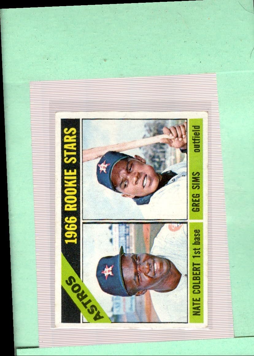 1966 Topps #596 Nate Colbert/Greg Sims Astros Rookies EX+ Excellent+ RC Rookie SP Houston Astros Baseball