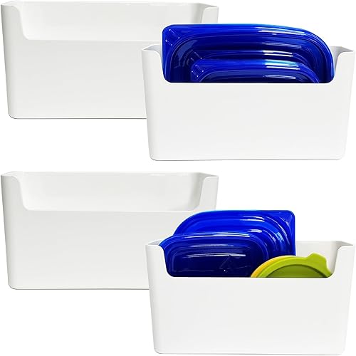 MaraFansie Paquete de 4 organizadores para colocar sobre el gabinete, organizador de tapa de almacenamiento, organizador delgado para ahorrar