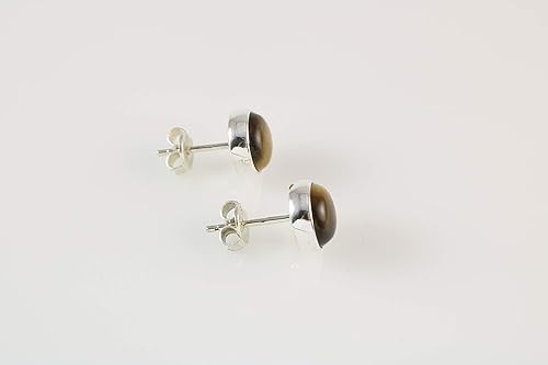 Vista 79 de Sterling Silver Black Onyx Handmade Round Stud Earrings for Women & Men - 9mm Black Onyx Cabochon