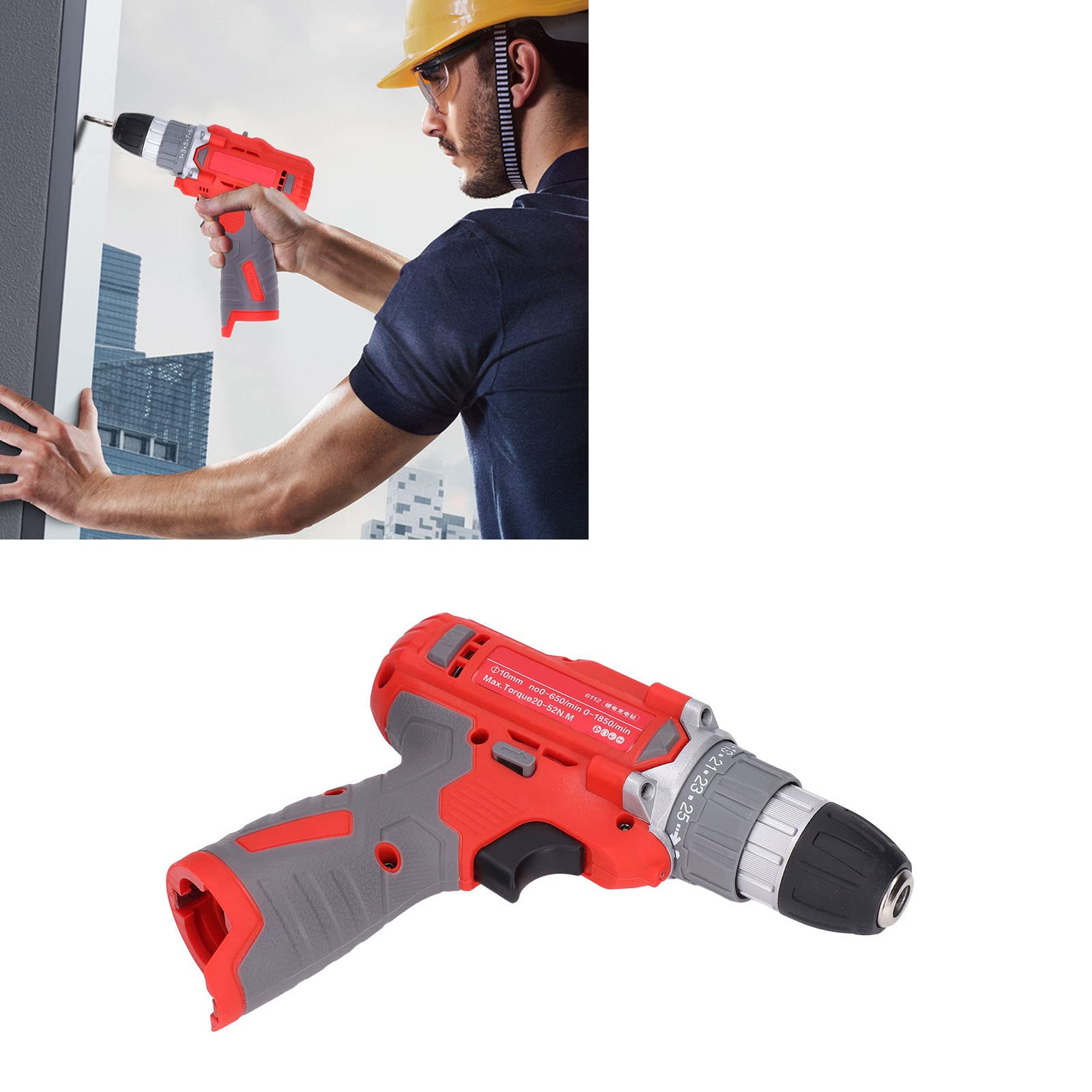 TOOLSGO 12V Cordless Drill Driver Electric Power Drill Multifunctional Impact Wrench Electric Screwdriver for DIY Professional Home Workshop Garage Use