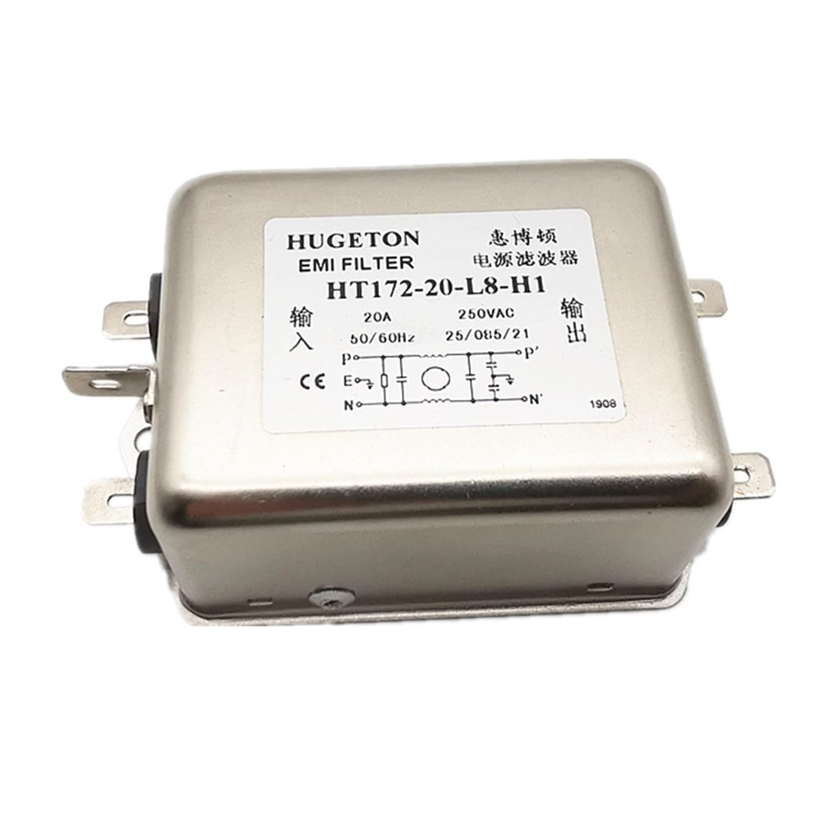 Filtro monofásico HT172-20-M4-H1 20A de alta atenuación para automatización