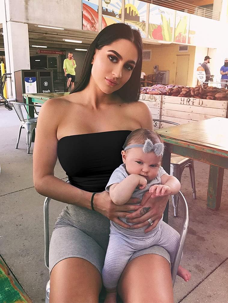 LAGSHIAN Women's Sexy Crop Top Sleeveless Stretchy Solid Strapless Tube Top - Image 4