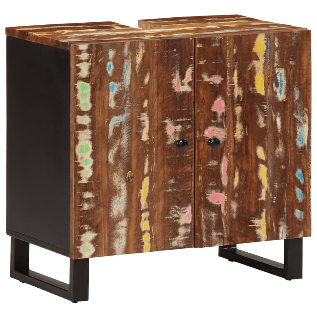Muebles de baño de madera maciza reciclada y armario de lavabo de 62 cm