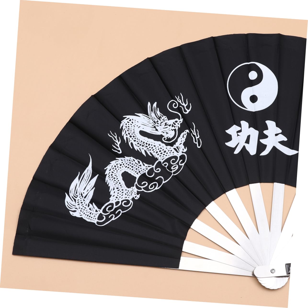 Faltbarer Handfächer aus Edelstahl und Polyester Tragbar und Poliert für Fitness Kung Fu und Tanzübungen im Chinesischen Stil