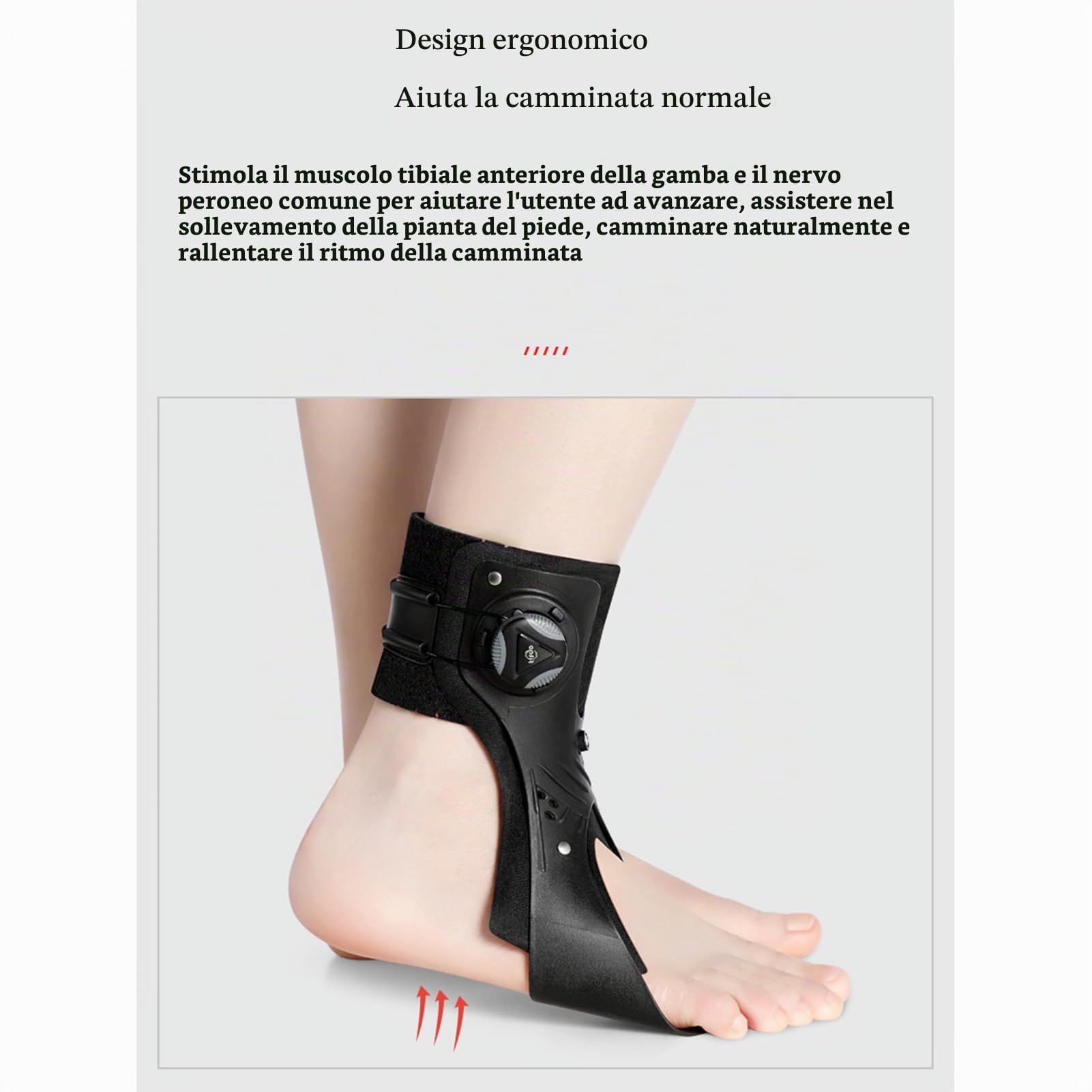 Tutore per Piede Cadente, Ortesi per Piede Cadente, Supporto per Cavigliera con Fibbia Rotante Regolabile, Ortesi per Caviglia e Piede Corretta