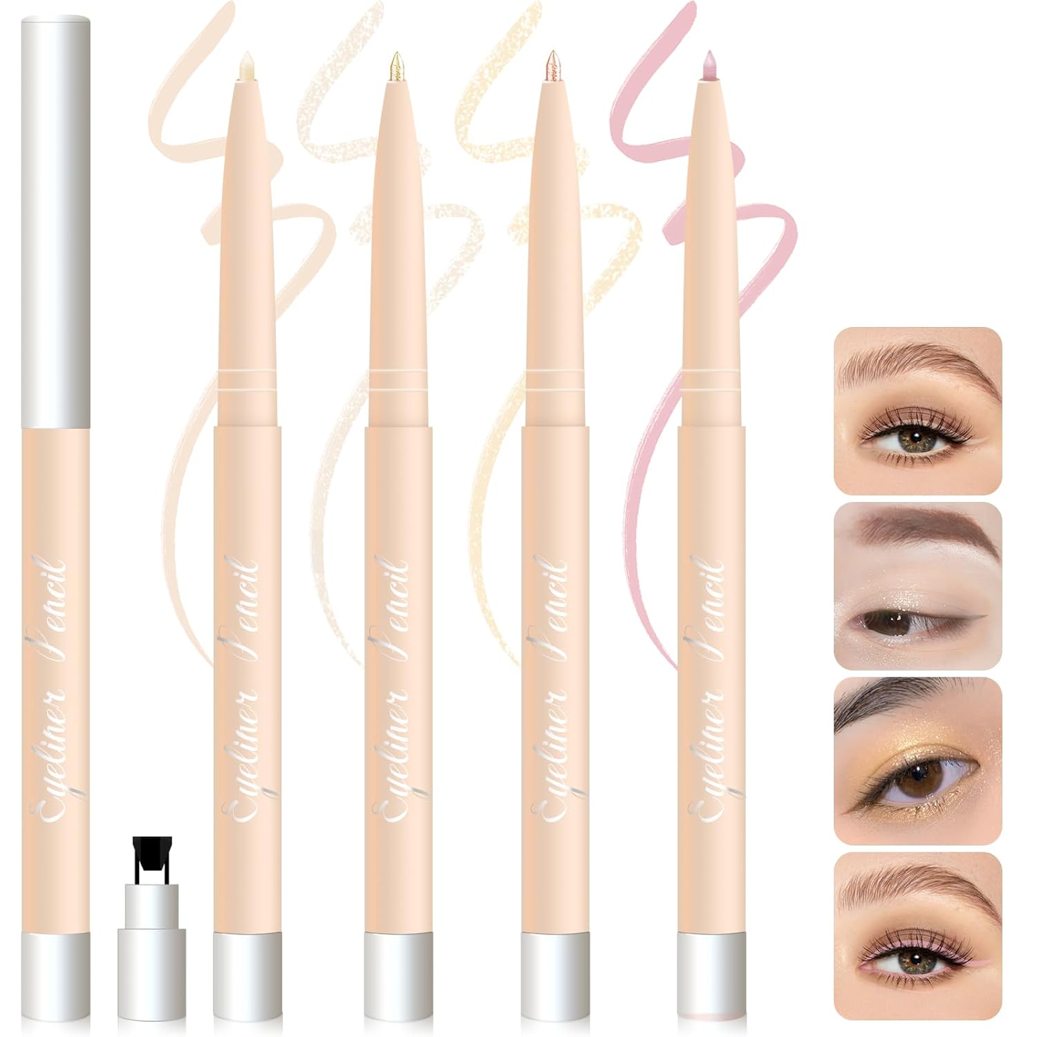 Amazon.com : Wugbc 4 Colors Waterline Eyeliner Nude Gel Eye Liner