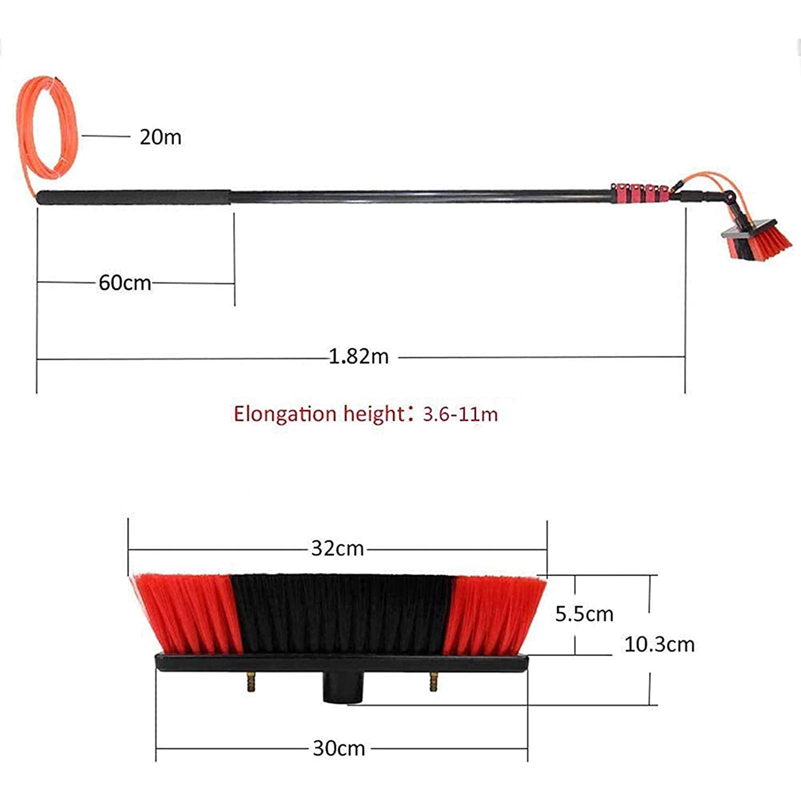 Pulizia Pannelli fotovoltaici Kit Pulizia Pannelli fotovoltaici Spazzola Pannelli fotovoltaici,lavavetri telescopico pulisci vetri,Asta per la Pulizia delle finestre, Kit per la Pulizia dell