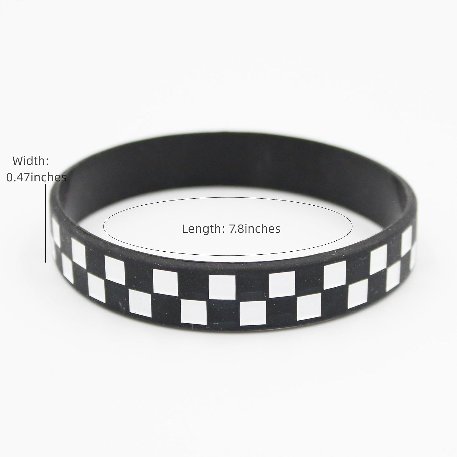 DATOA 2Pcs Black White Silicone Bracelets Cool Hiphop Checkered Style Wristbands Bracelet Sport Jewelry Accessaries
