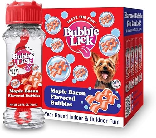 Bubble Lick Maple Bacon Flavored Bubbles 4 Pack for Dogs Groomers Daycare USA Made