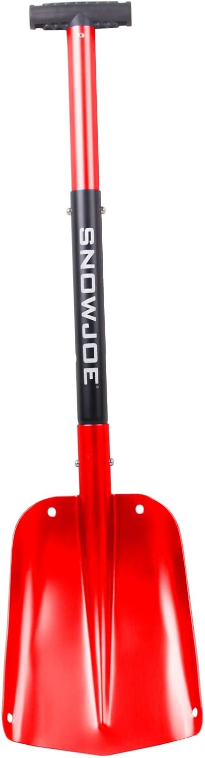 Snow Joe ATJ401M-RED All-Purpose Aluminum Telescoping Compact Utility Shovel, Red