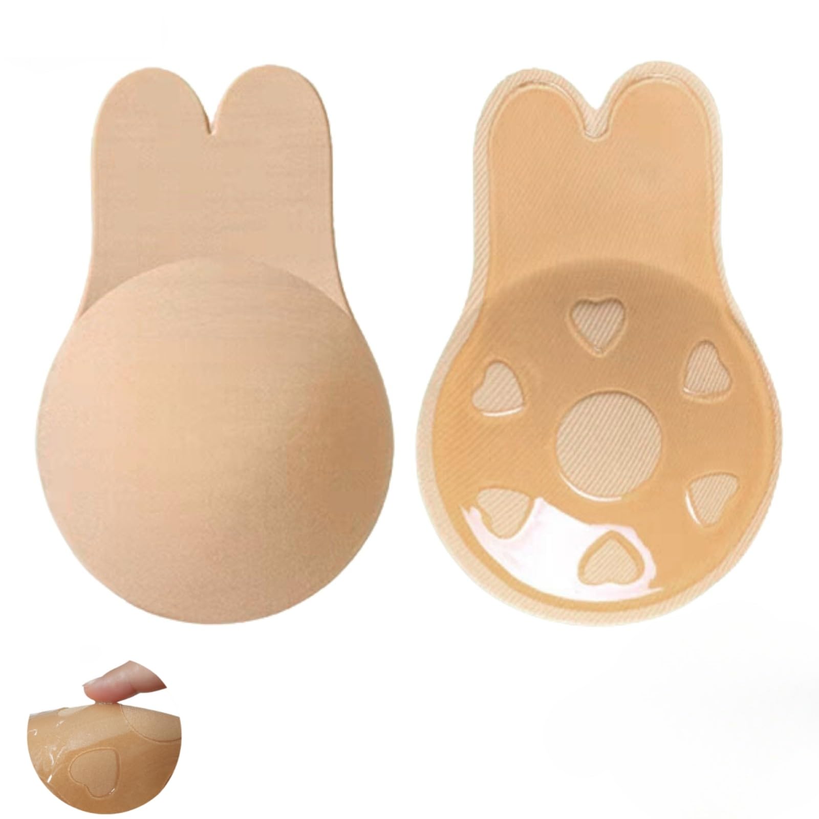 ETRSAIRL Klebe BH Push-Up Rückenfrei Trägerloser Nippelpads Unsichtbar Große Brust Strapless Invisible Rückenfreier Sticky Bra Wiederverwendbare Nipple Cover für Rückenfreies Kleidung Damen, S