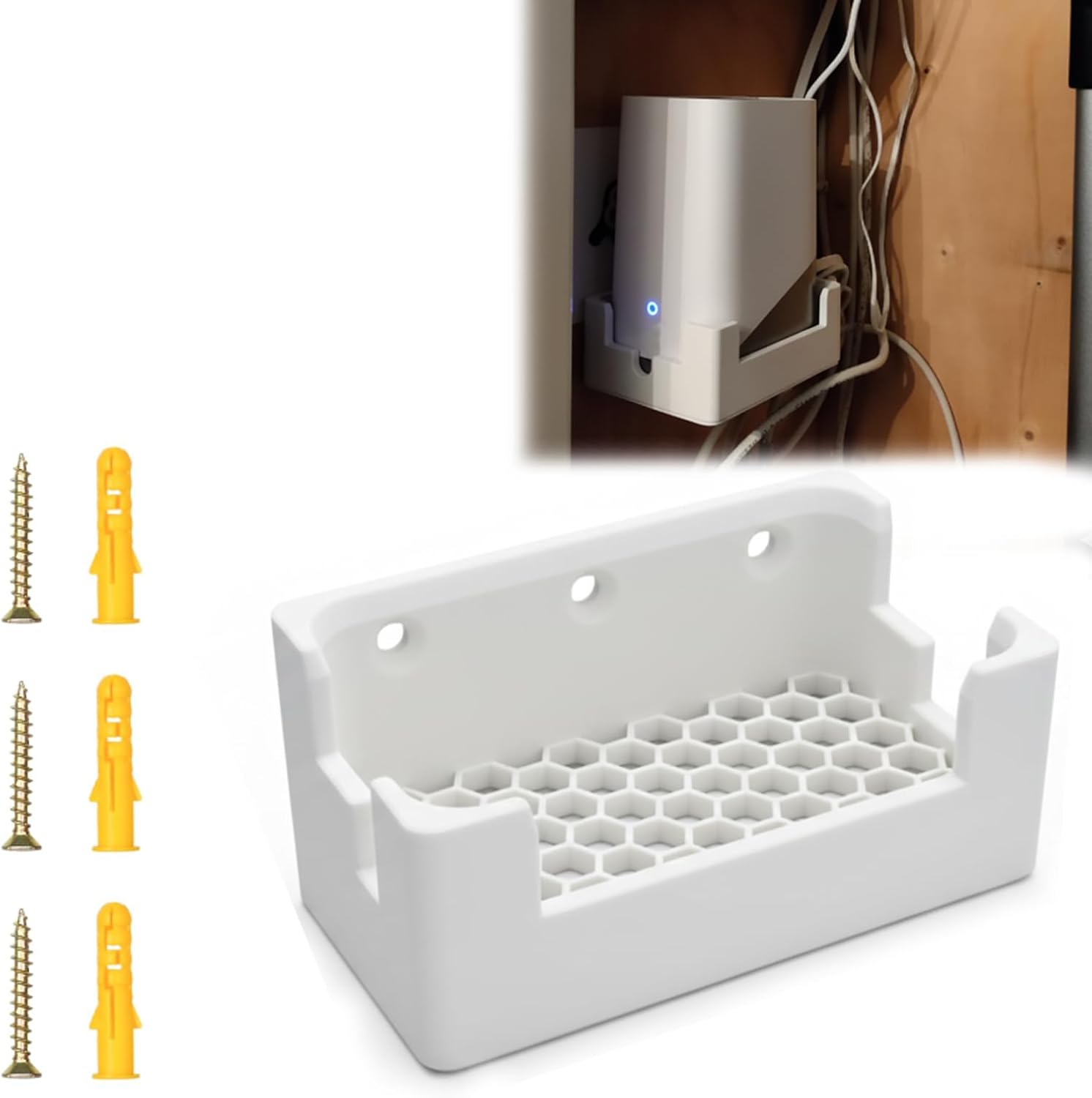 Wall Mount for Eufy HomeBase 3 Bracket,Secure Wall-Mount Holder with Left/Right Power Cutouts Cable Management