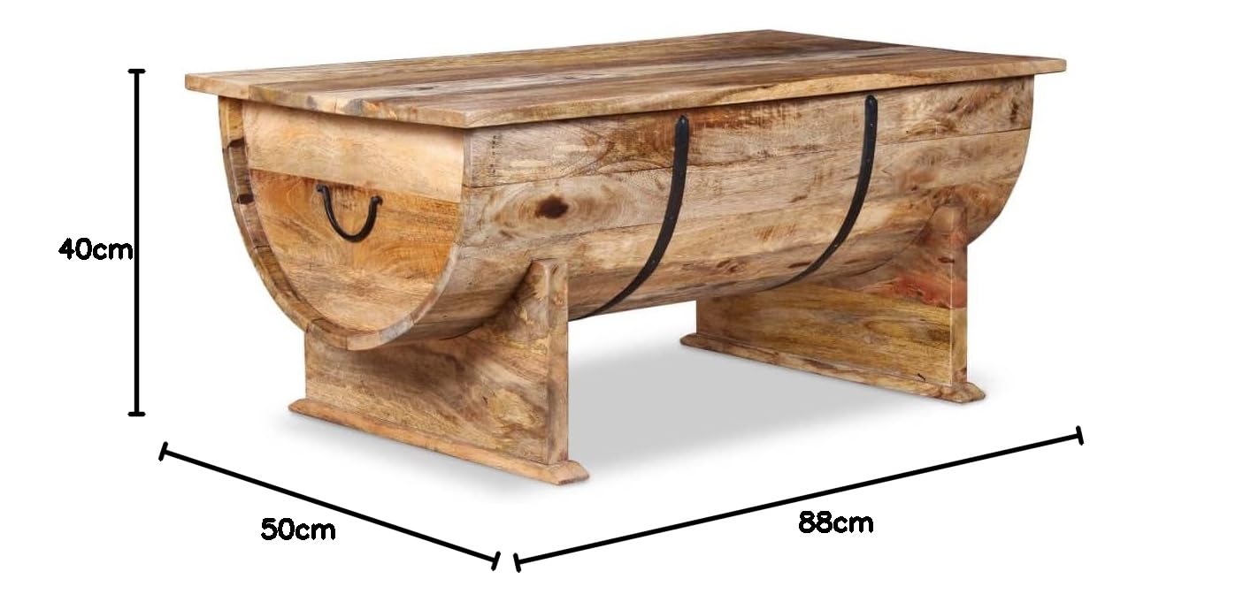 vidaXL Couchtisch Massivholz Mango 88x50x40 cm