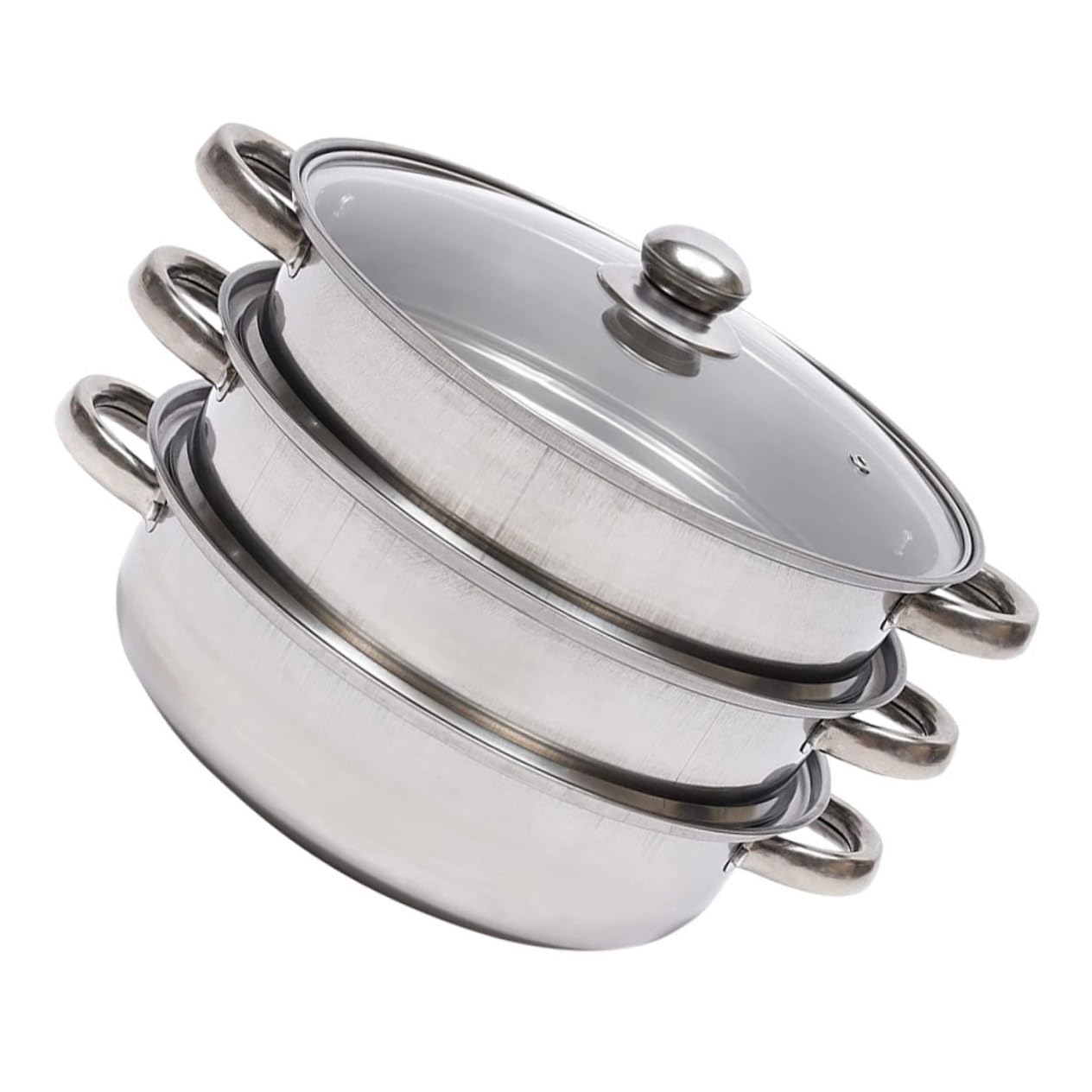 Vaporera Olla de Triple 28cm para Capa Acero Inoxidable Cocina