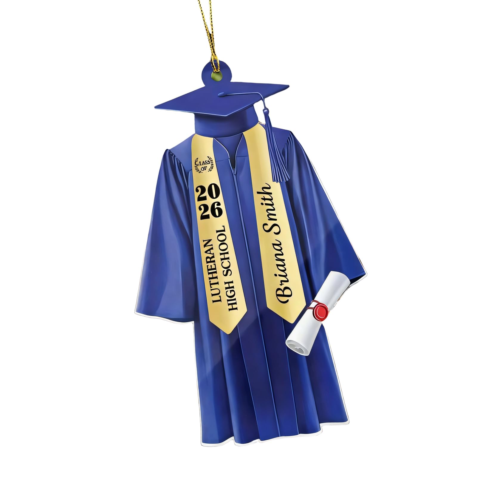 Class of 2026 2D Flat Acrylic Graduation Gown Charm for Backpacks Car Hanging Ornament Acrylic Car Rearview Glass Decoration Bag Cahrm Graduation Jewelry