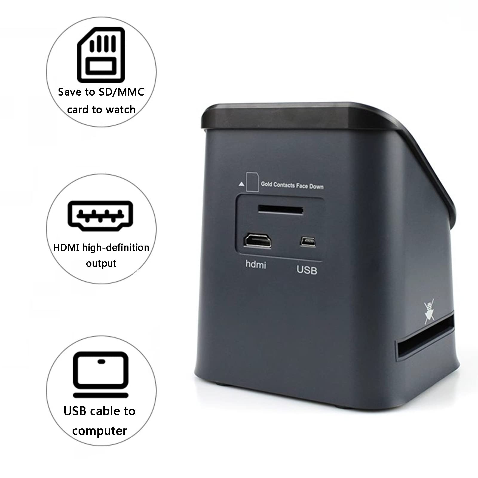 Scanner per pellicole da 22 MP, Scanner Digitale per Diapositive, con Ampio Display da 4,3" e HDMI, converte pellicole da 35 mm/126/110/Super 8 e Diapositive da 135/126/110 in Foto digitali