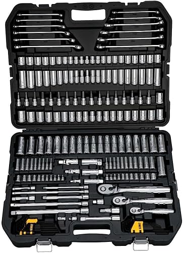 Vista 16 de DEWALT Juego de zócalos, 1/4 pulgadas y 3/8 pulgadas, estándar y métrico, 156 piezas (DWMT72164)