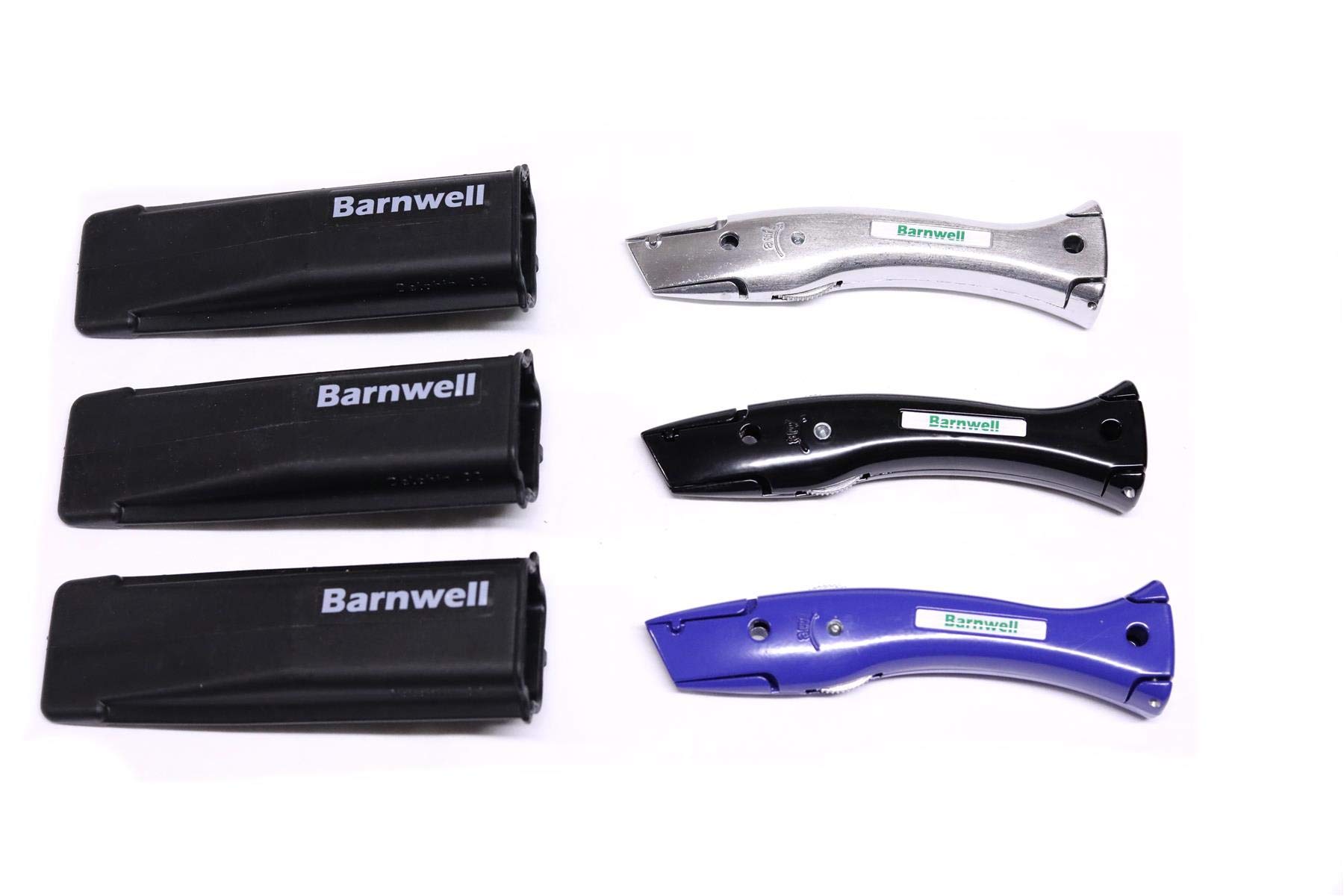 Barnwell - Juego de 3 accesorios de alfombra de delfín de delfines de trabajo para cortar cuchillos fijos y funda sin cuchillas