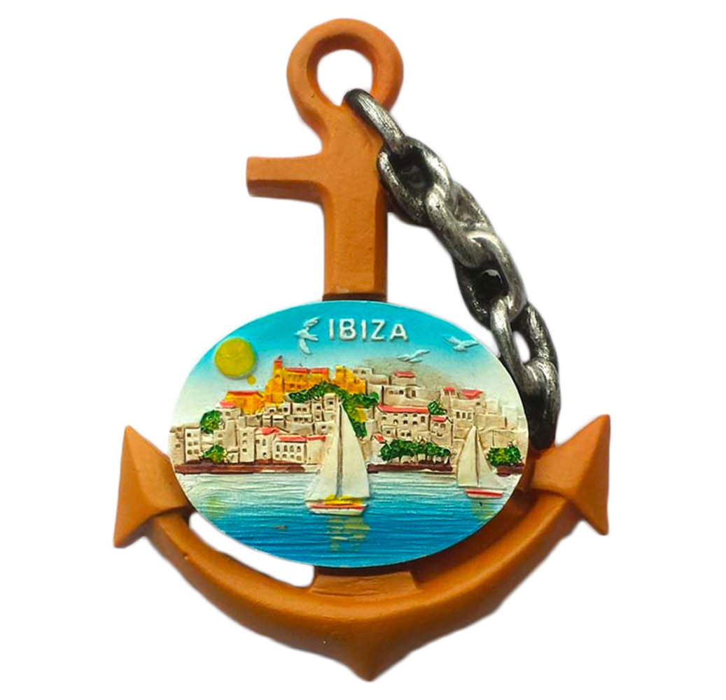 Wedarego Blue 3D Ibiza Spain Refrigerator Magnet Anchor Style Souvenir Sticker,Spain Hand-Made Home And Kitchen Decoration Fridge Magnet