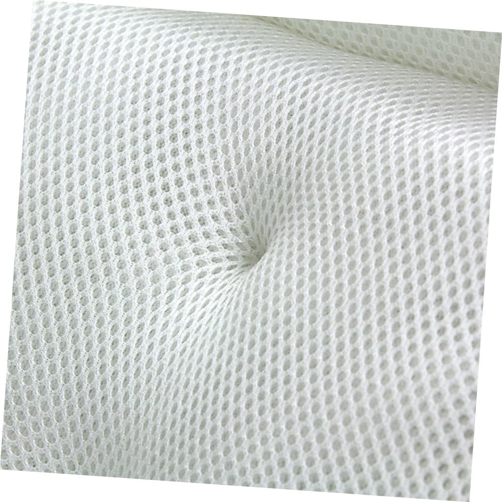 Cuscino da Bagno per Vasca Bianco in Rete 3d con 6 Ventose | Supporto per Collo e Schiena, Asciugatura Rapida e Anti-muffa, per Home Hot Tub