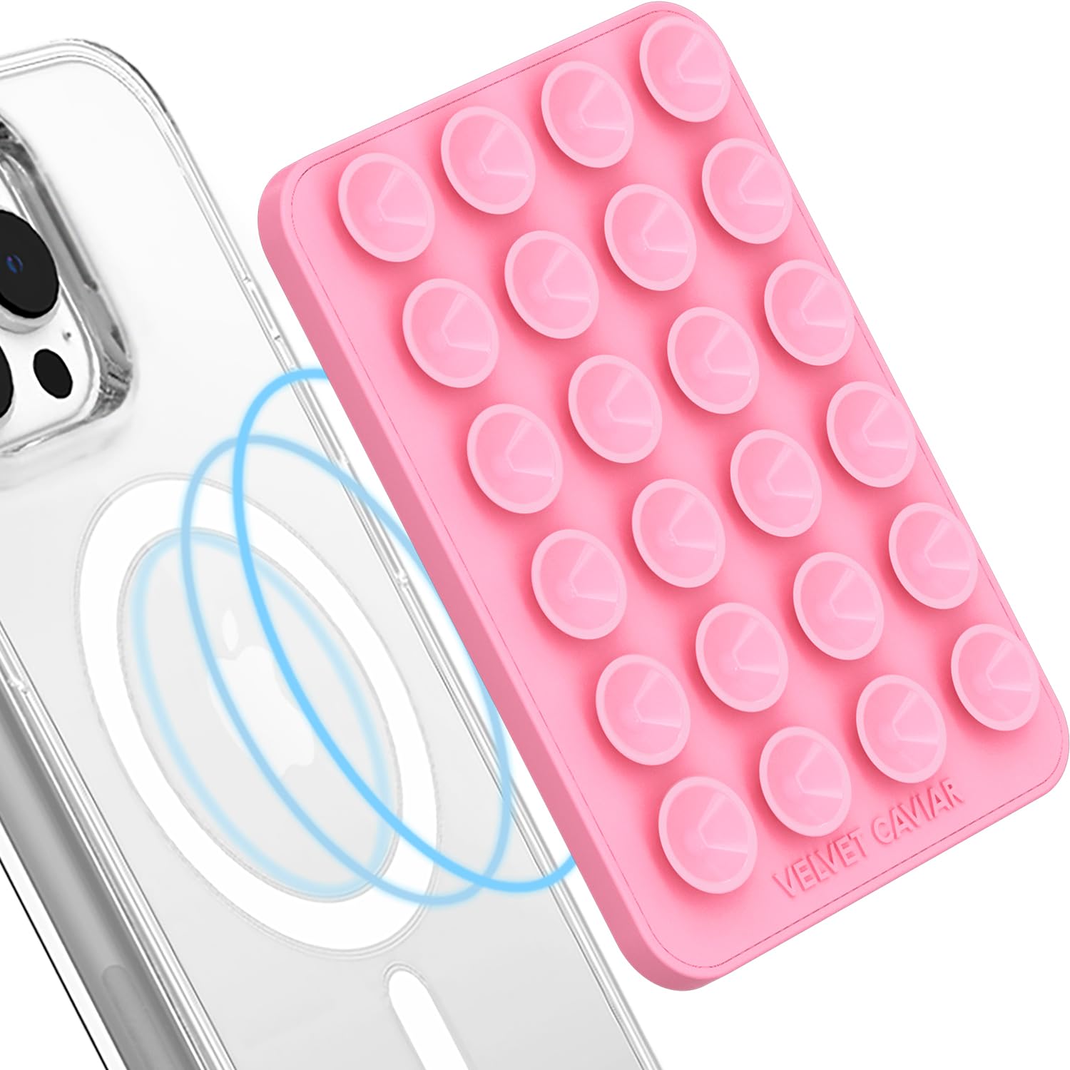 Velvet Caviar Suction Cup Phone Case Mount Compatible with MagSafe Devices Only - Magnetic Silicone Sticky Phone Grip Holder for iPhone Back of Phone