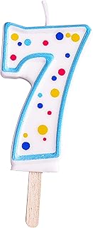 PME Blue Number 7 Candle, 2.5 inch