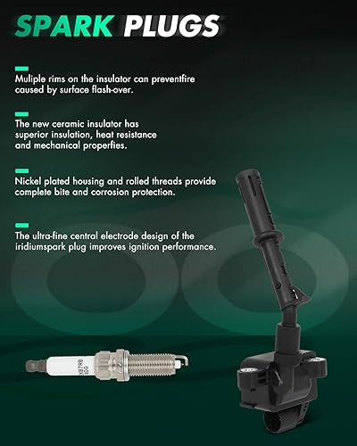 Vista 1624 de SCITOO 1 bobinas de encendido con 4 bujías de iridio para Chevrolet 2011-2015 Cruze 1.4L 2016 Cruze Limited 1.4L 2012-2020 Sonic 1.4L 2013-2021 Trax