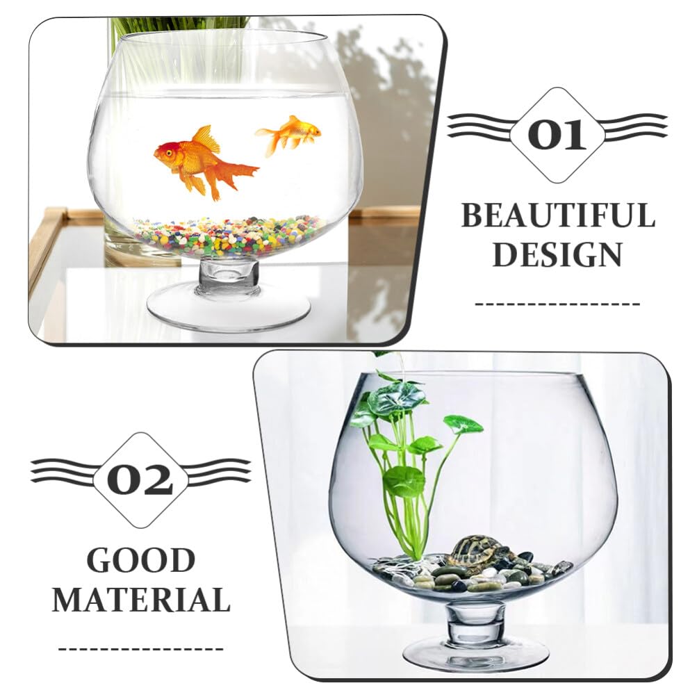 VANZACK Cuenco De Burbujas Transparente Pecera De Cristal Terrario Globo Florero Copa Terrario Contenedor Hidropónico Tanque Betta Cuenco De Lirio De Agua para Decoración