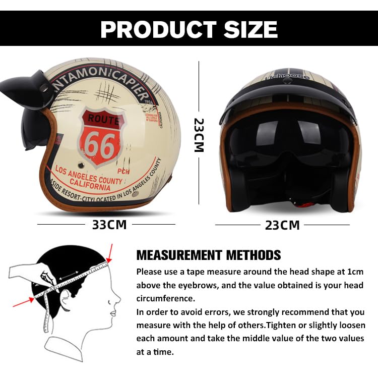 Motorfiets Halve Helm Baseball Cap Helm met Vizier, Retro Open Helm ECE