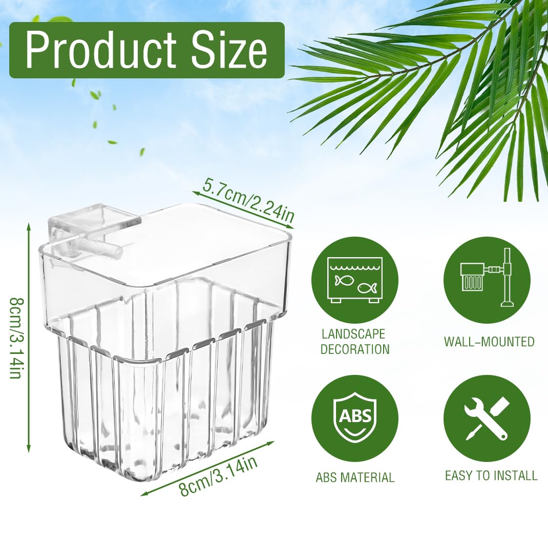 2 Pieces Hanging Plant Pot for Aquarium 6 Holes Plant Holder Clear Acrylic Fish Tank Planter Cup Plant Cultivation Aquarium Decorations - Image 2