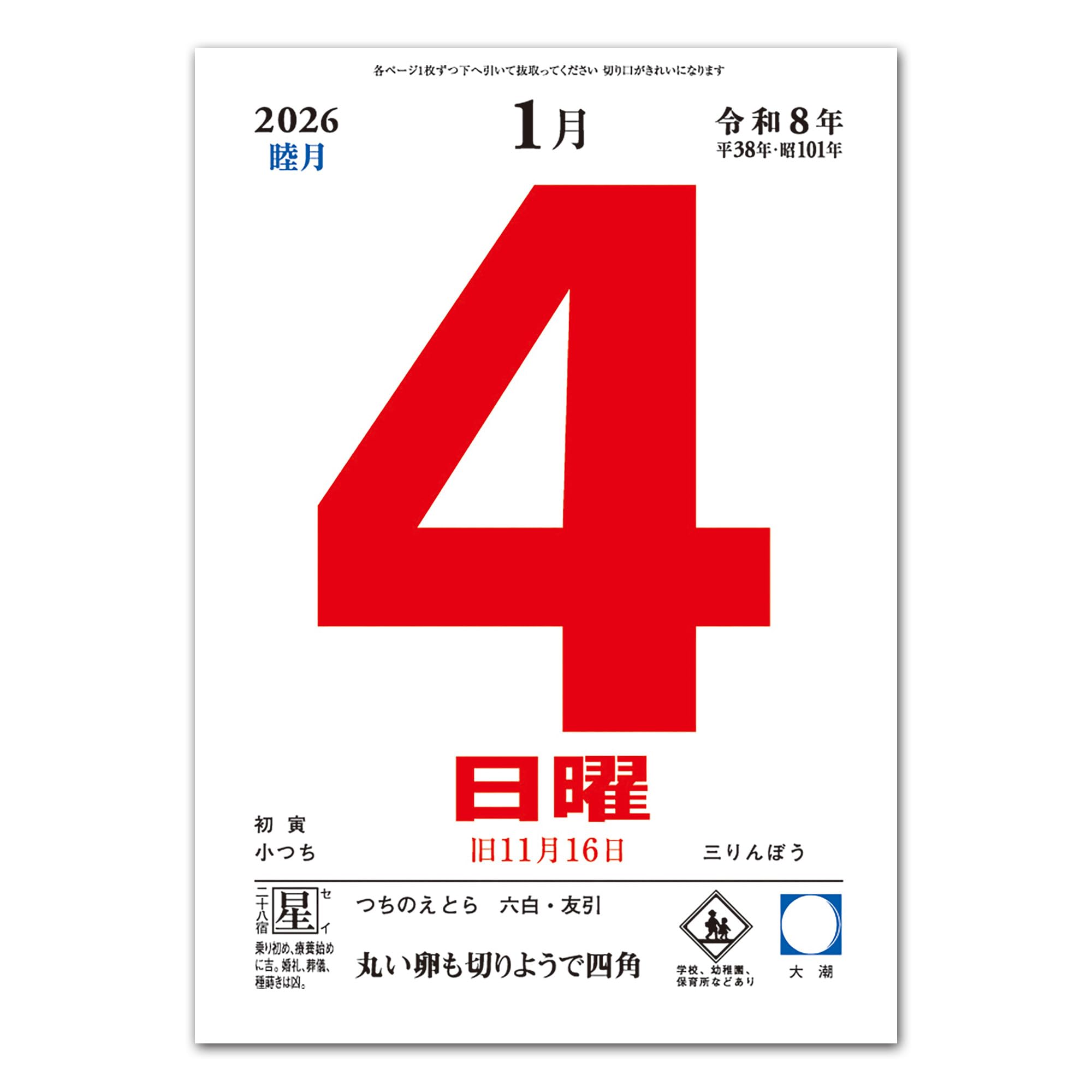 Amazon | 2026年 5号日めくりカレンダー NK005 縦31×横18cm(台紙