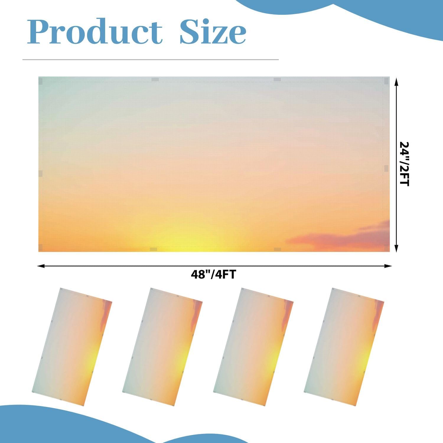 Fluorescent Light Covers for Ceiling Lights Breathtaking Shot Golden Sunset Sky Pacific Ocean Easy to Install Magnetic Light Filter for Classroom Office Hospitals School Home Decor
