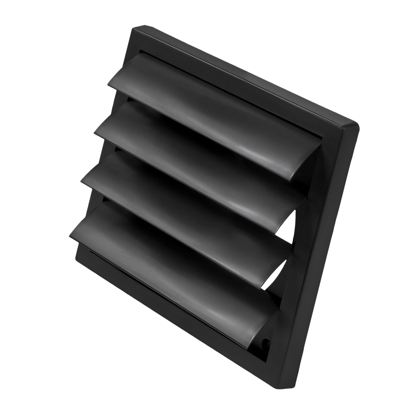 Zbiianxer 5 Inches Weatherproof Louvered Dryer Vent Cover Component Adjustable Black Vent Hoods For Bathroom Exhaust Way Outlet Damper