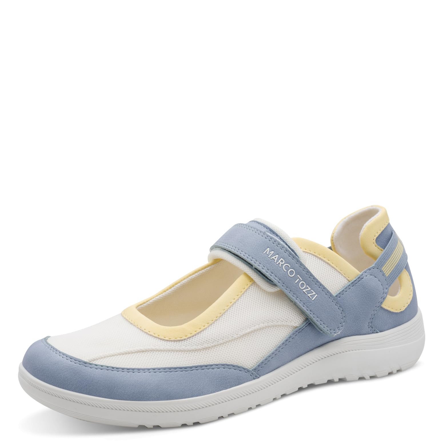 MARCO TOZZI Women Slip-ons Soft Feel Me Removable Footbed Soft Lining Modern, White (White/LT. Blue), 5.5 UK