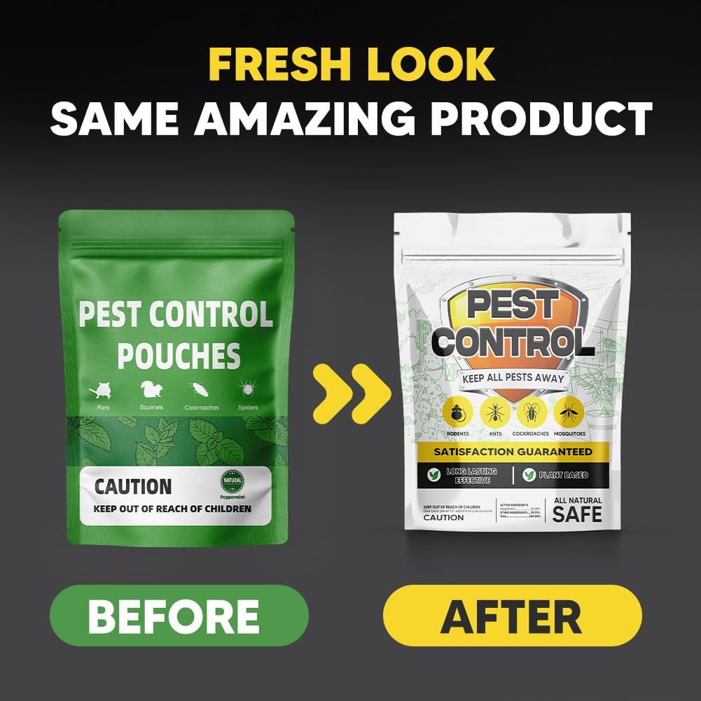 LAQDECDV Pest Control, Mice Repellent Indoor, Mouse Repellant Pouches, Rodent Repellent, Peppermint to Repel Ant, Roach & Spider, Rat Deterrent for House, Keep Mice Away, Safe and Easy to Use-8P