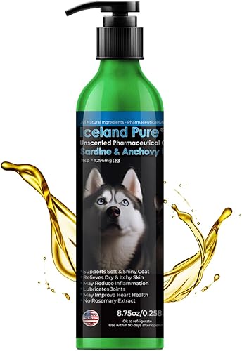 Iceland Pure Aceite de Anchoa de sardina, capturado en la naturaleza, 1597 mg de Omega 3 por cucharadita, grado farmacéutico sin perfume, para