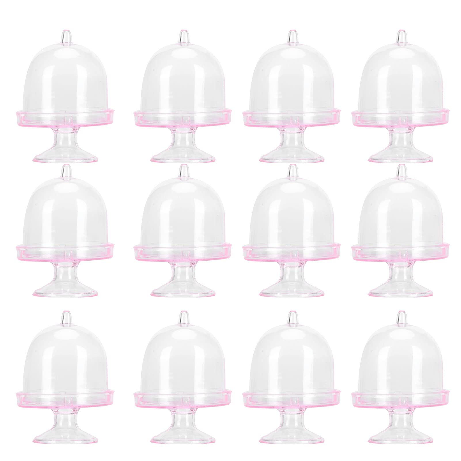 TOPINCN Candy Box 12 Set Mini Candy Box Cake Stand Cupcake Candy Display Plate with Lid Party Supplies()
