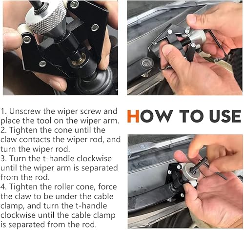 Vista 6 de Extractor de extracción de terminales de batería de brazo de limpiaparabrisas automotriz, herramientas de reparación de limpiaparabrisas