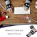 Women’s Knitted Fingerless Gloves with Cat Embroidery,Thick Warm Winter Gloves,Essential for winter travel - Image 5