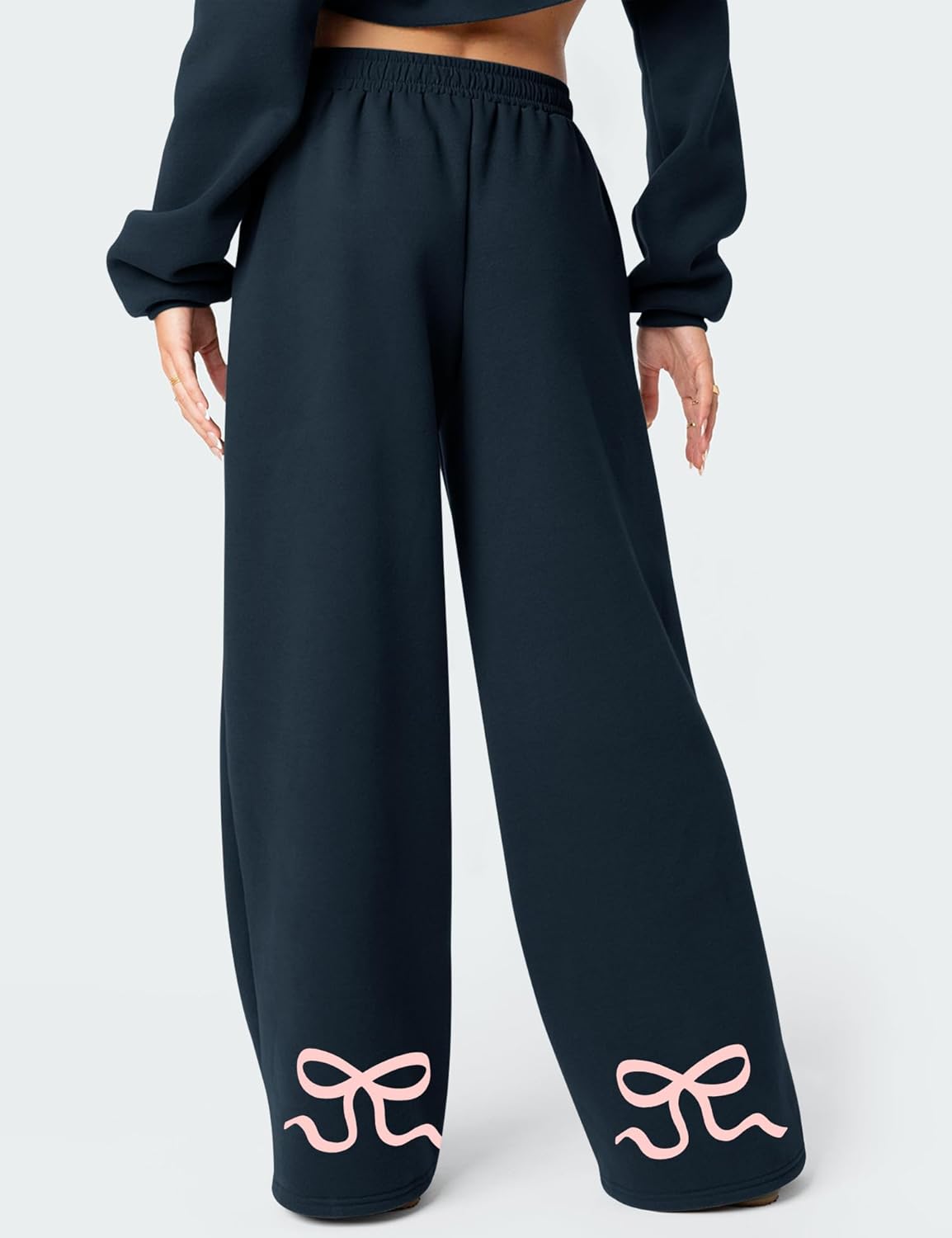 LOMON Wide Leg Sweatpants Women Fleece Sweat Pants Fall Spring Clothes 2026 Teen Girl Baggy Jogger Sweatpant with Pockets - Image 2