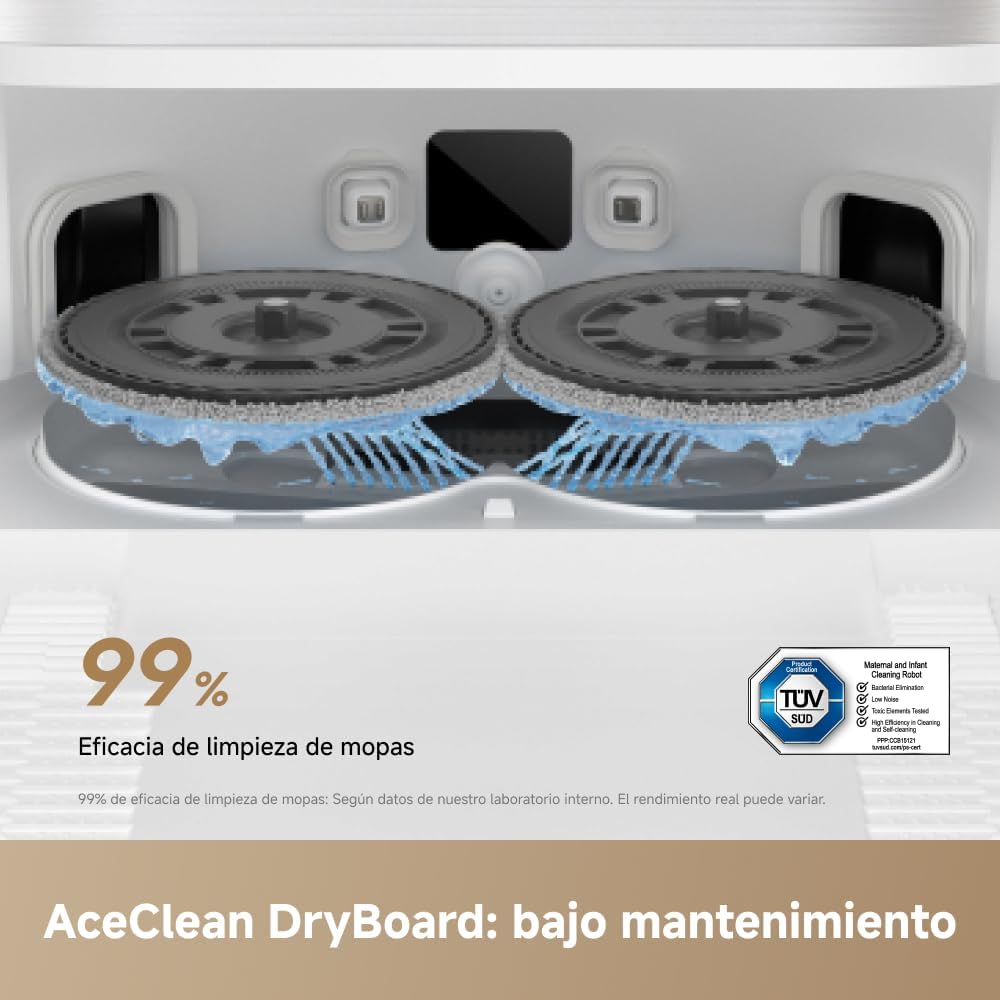 DREAME L50 Ultra Ae Robot Aspirador y Fregasuelos, 100 Días de Vaciado Automático, Mopas con Autolimpieza a Alta Temperatura, 28.000 Pa de Succión, Limpia a Fondo Esquinas y Bordes. 7